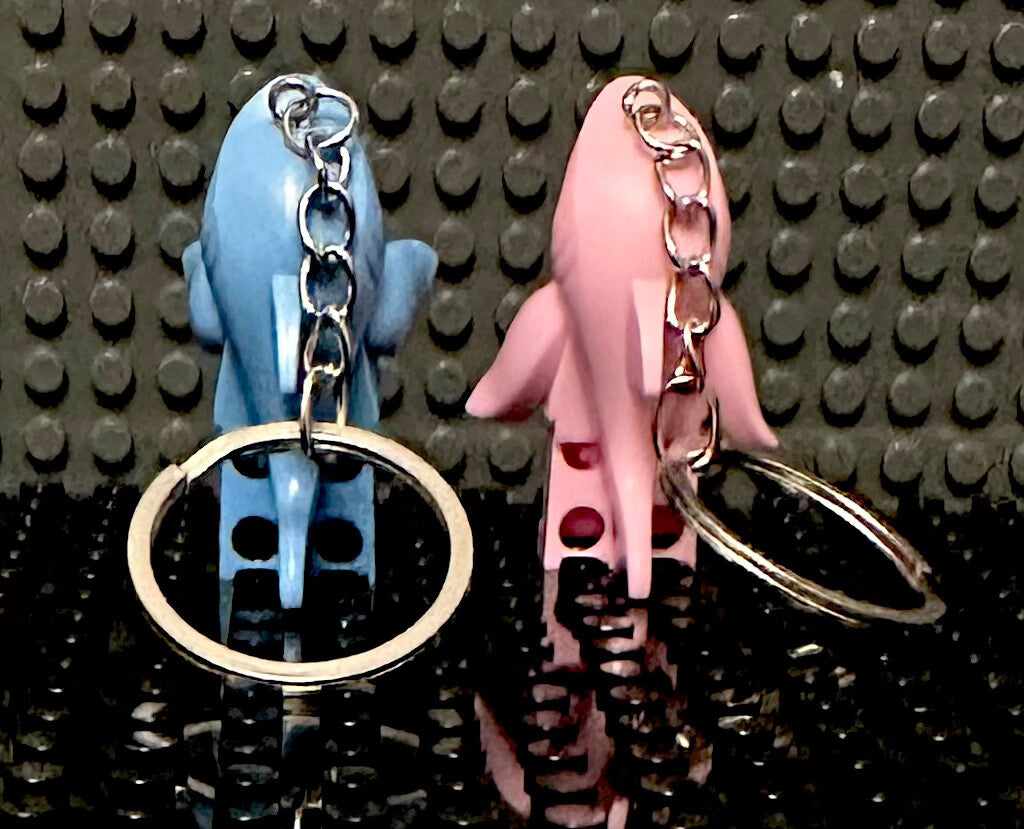Couples matching Valentines Blue & Pink Shark suit Man Girl Keyring Car keys