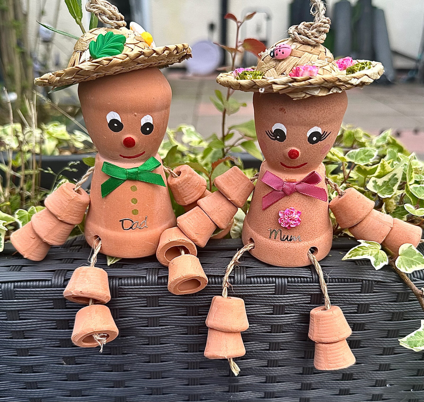 Flower Plant Pot Men Lady Terracotta Bill Ben Garden Ornament Mum personalise