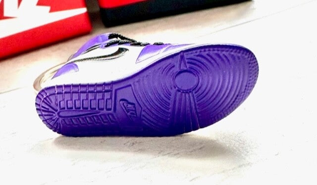 Nike Mini Jordan 3D Trainer sneaker Keyring Keychain Purple Black shoe Gift Box