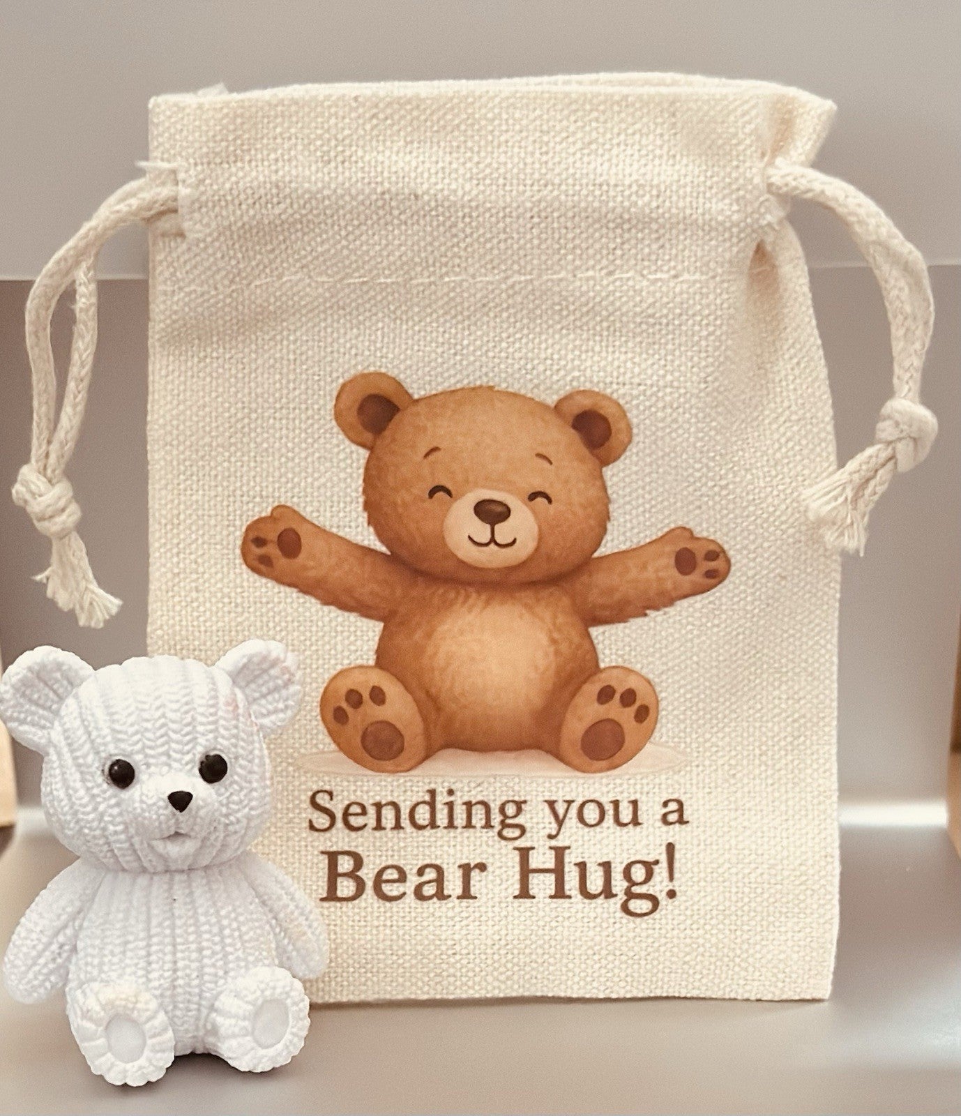 Pocket Bear Hug Teddy Worry Anxiety Gift Bag Love Good Luck Birthday positivity