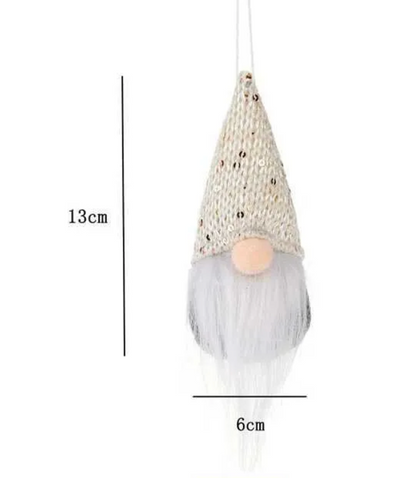 Christmas Gonk Small Nordic Gnome Hanging Tree Decoration Pink White  X 2