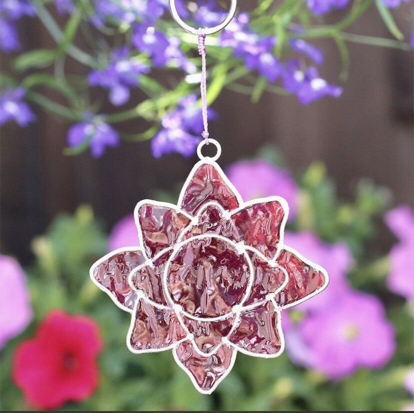 Sun catcher 7 Chakra spiritual sacral third eye hanging Handmade Colour Glass 