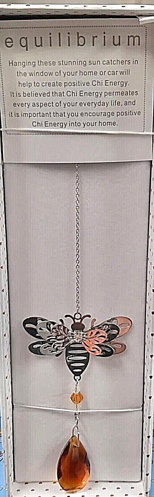 3D Garden Bumble Bee Suncatcher window hanging Spiritual crystal glass Gift box