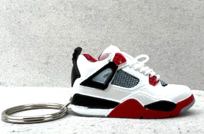 Mini Nike Jordan 4 3D Trainer sneaker Keyring White red Black shoe Gift Box Xmas