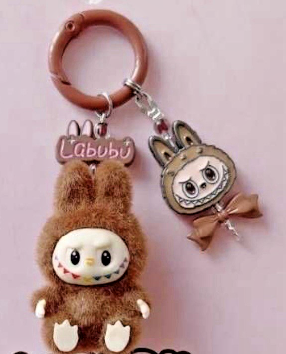 Handmade keyring La + bu bu Heart Charm Monster Pendant Kawaii Doll Keychain Bag