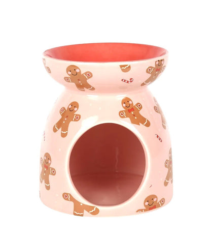Gingerbread Man Oil Burner Christmas Wax Melt Festive Hearts Pink Red Gift Boxed