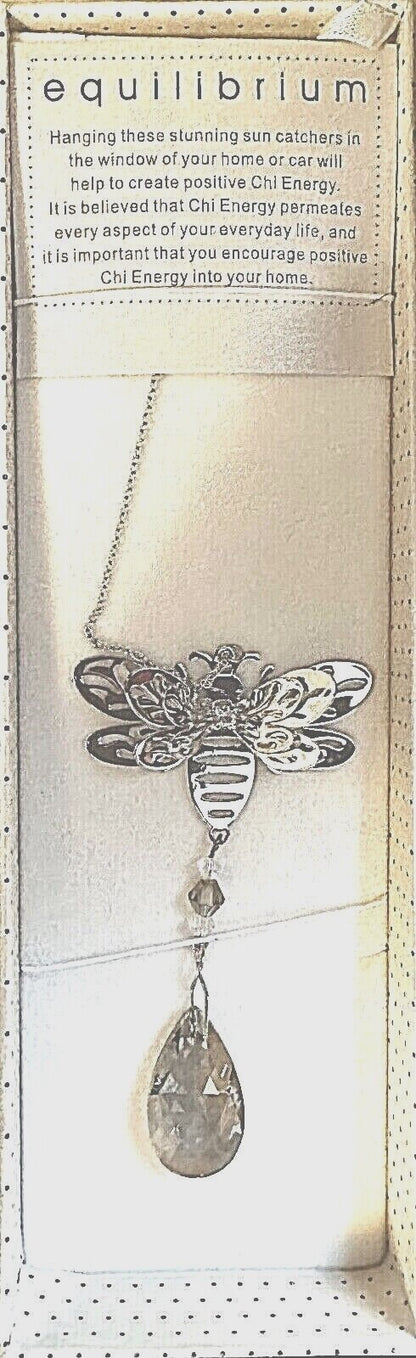 3D Garden Bumble Bee Suncatcher window hanging Spiritual crystal glass Gift box