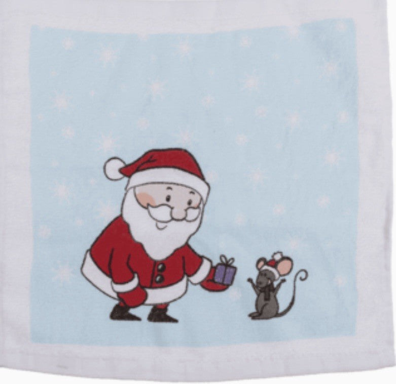 Christmas Magic Flannel Face Santa Rudolph Towel cloth Kids Bath Wash Xmas