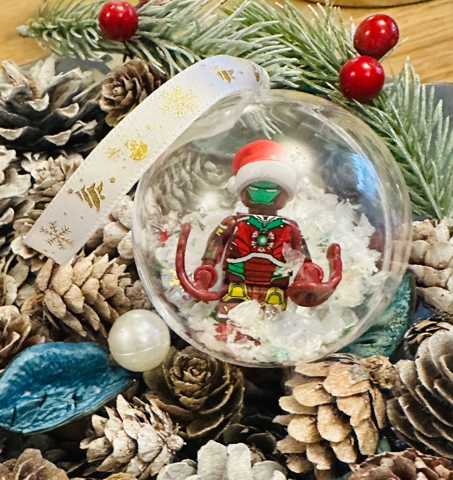 Christmas Marvel Mini Figure Bauble Hanging Snowflake Tree 3D Spiderman Handmade