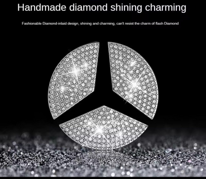 Car Mercedes Rhinestone Steering Wheel Center 45 mm Trim Diamond Sticker Logo
