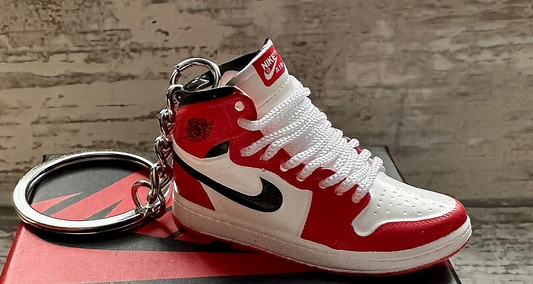 Trainer Nike Keyring Mini Jordan 3D sneaker Bright Red White Lace Xmas shoe Gift