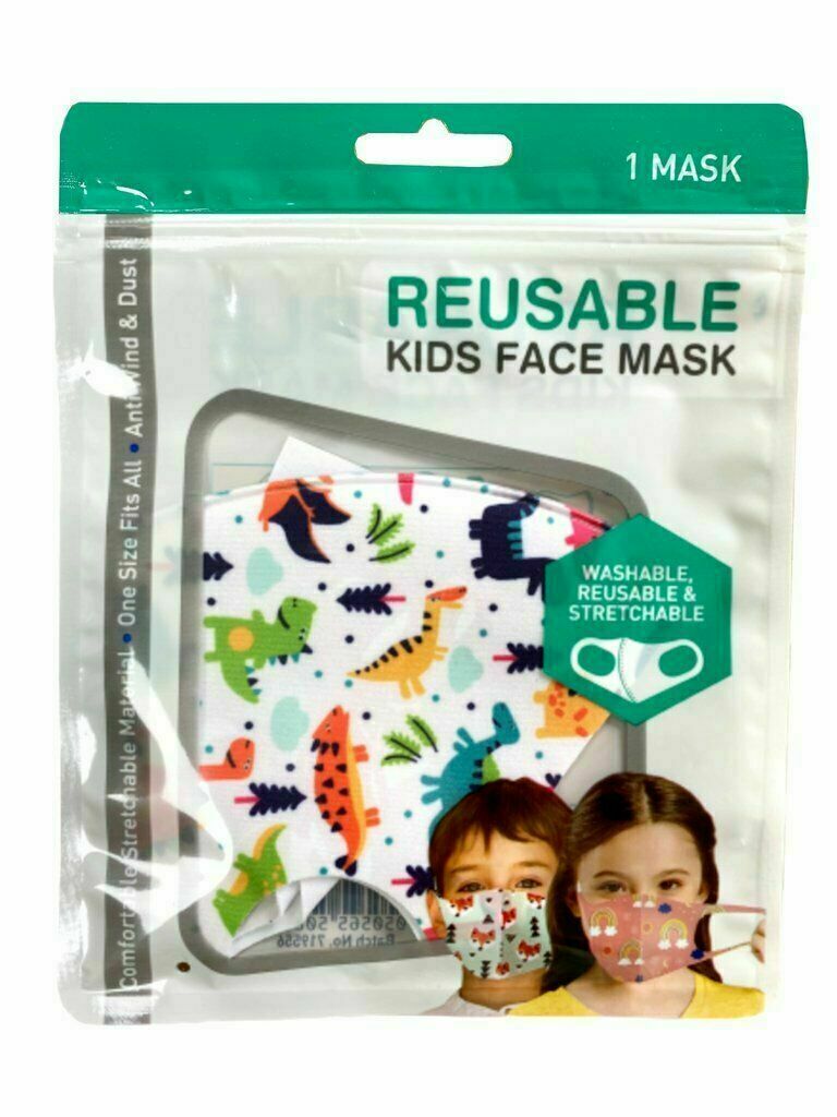 Kids Face Mask Dinosaur Monster Washable Protective Reusable space rainbow sea