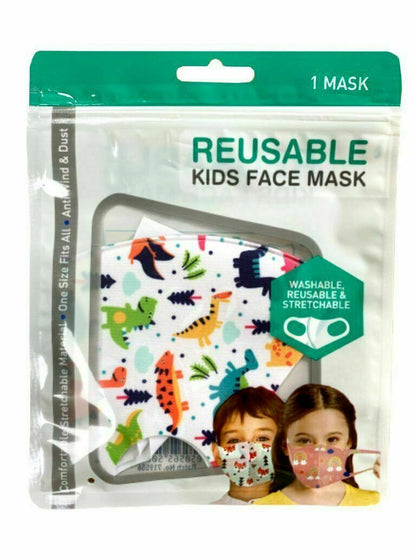 Kids Face Mask Dinosaur Monster Washable Protective Reusable space rainbow sea