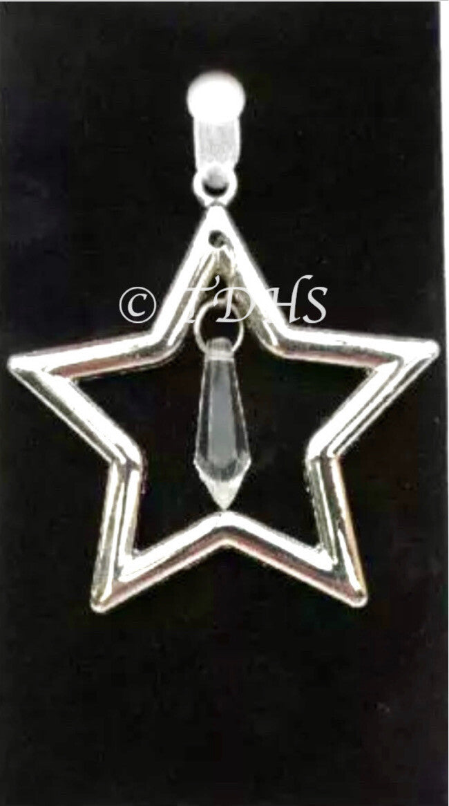 Christmas hanging Decoration Crystal silver Metal tree Bauble bell snowflake joy