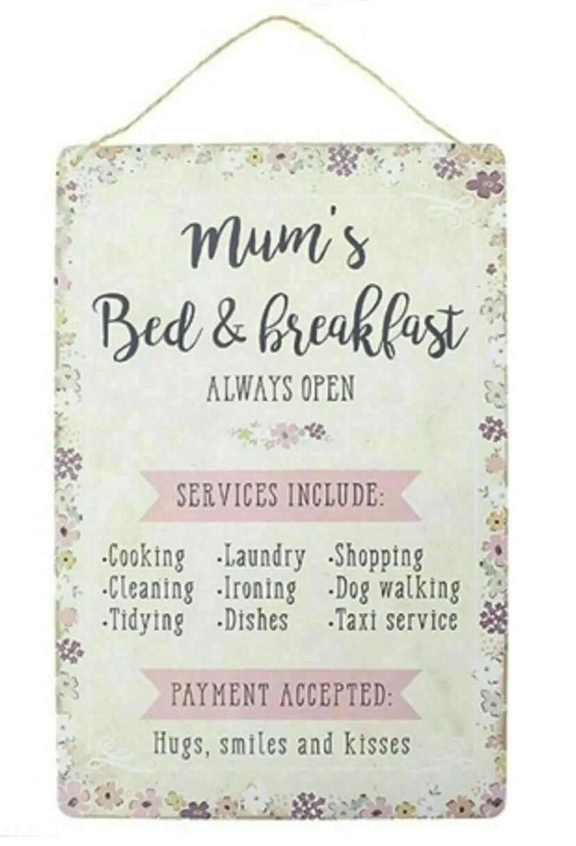 Mum Nan Grandmas Baby Sitting Service Metal Hanging Sign Wall Plaque Gift Funny
