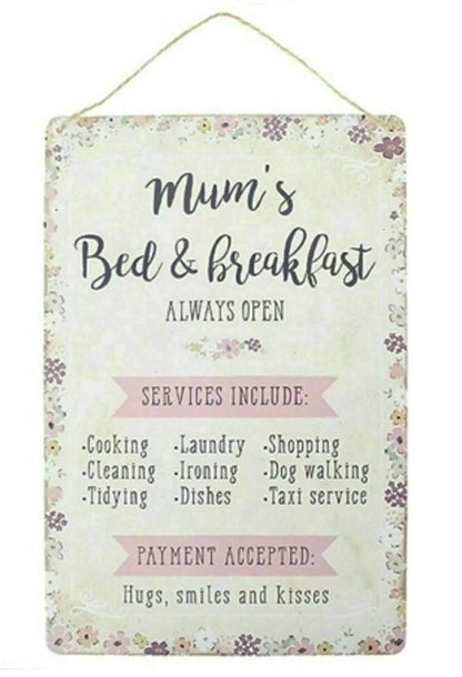 Mum Nan Grandmas Baby Sitting Service Metal Hanging Sign Wall Plaque Gift Funny