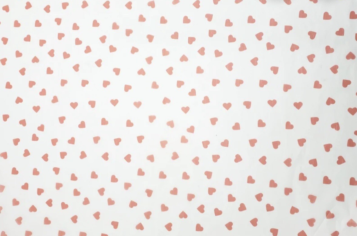 Hearts Tissue Valentine Wrap Paper Bag Rose Gold Foil 3 Sheets Gifts Presents