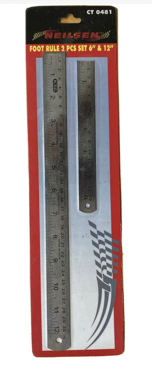 2 pk 6" 150mm 12" 300mm precision Steel Ruler Metric Metal Rule Engineering
