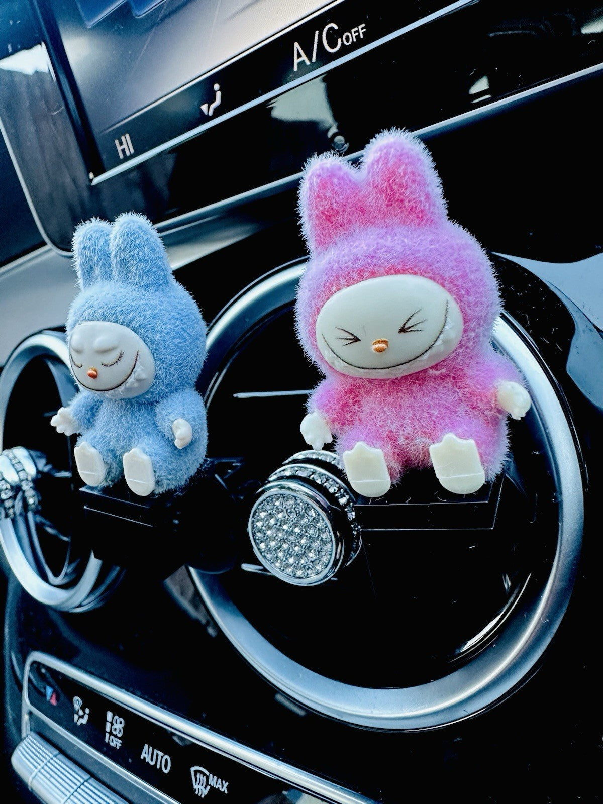 3D Monster Labububu Air Freshener Mini Figure flock Car Clip Vent Scent  Gift
