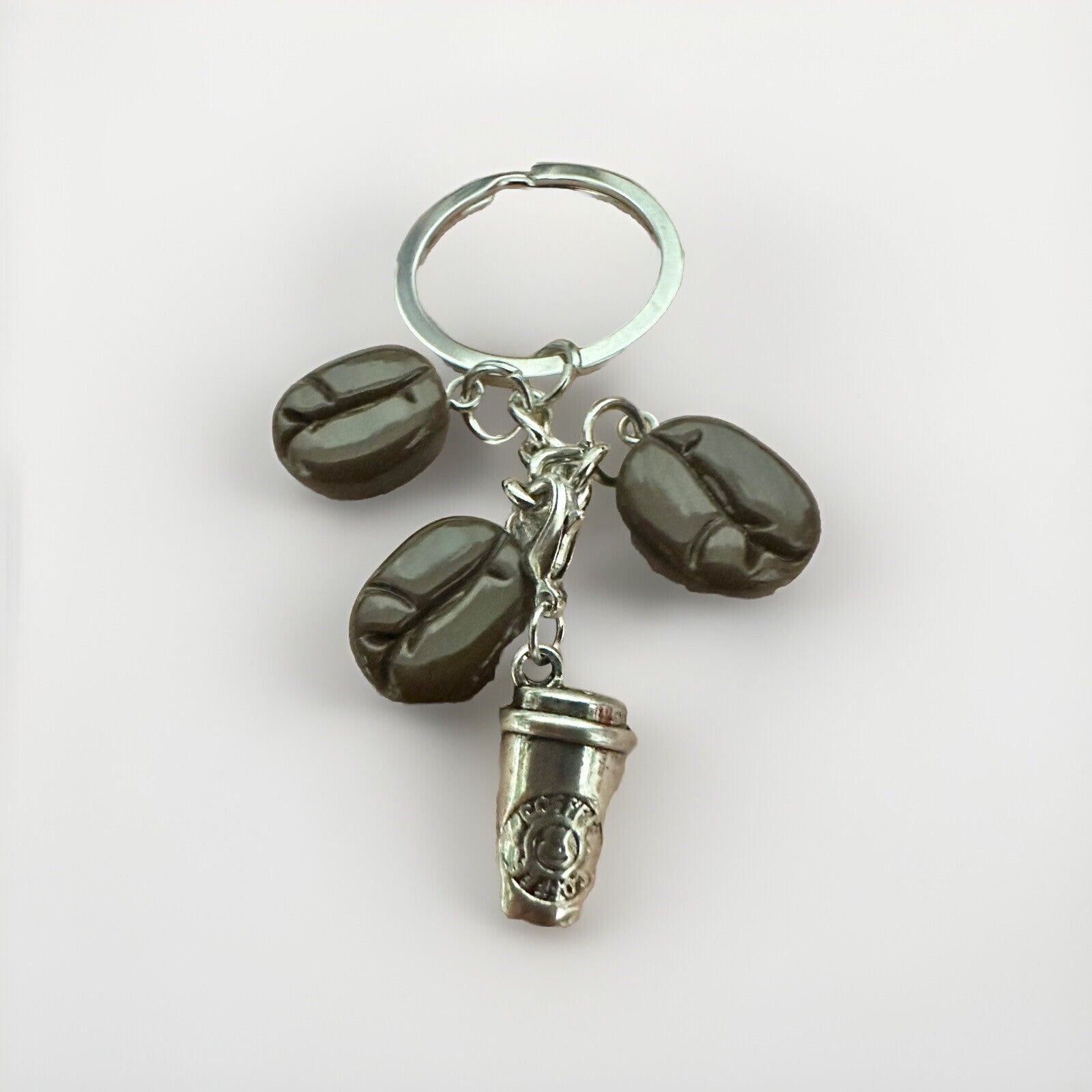 Coffee Theme Keychain Coffee Cup Coffee Bean Keychain Bag Pendant Key Ring Gift