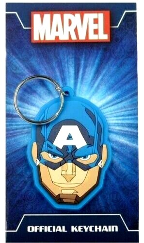 Marvel Keyring Captain America kids boys mens 2D car keys bag Gift Rubber Fob