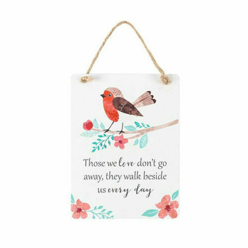 Winter Red Robin Mini Hanging Wooden Sign kitchen hall bereavement love Gift