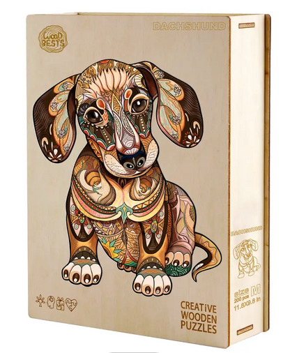 Jigsaw Wooden Sausage Dog Cat Puzzle Gift Xmas Hobby Horse Chihuahua Puppy 30cm