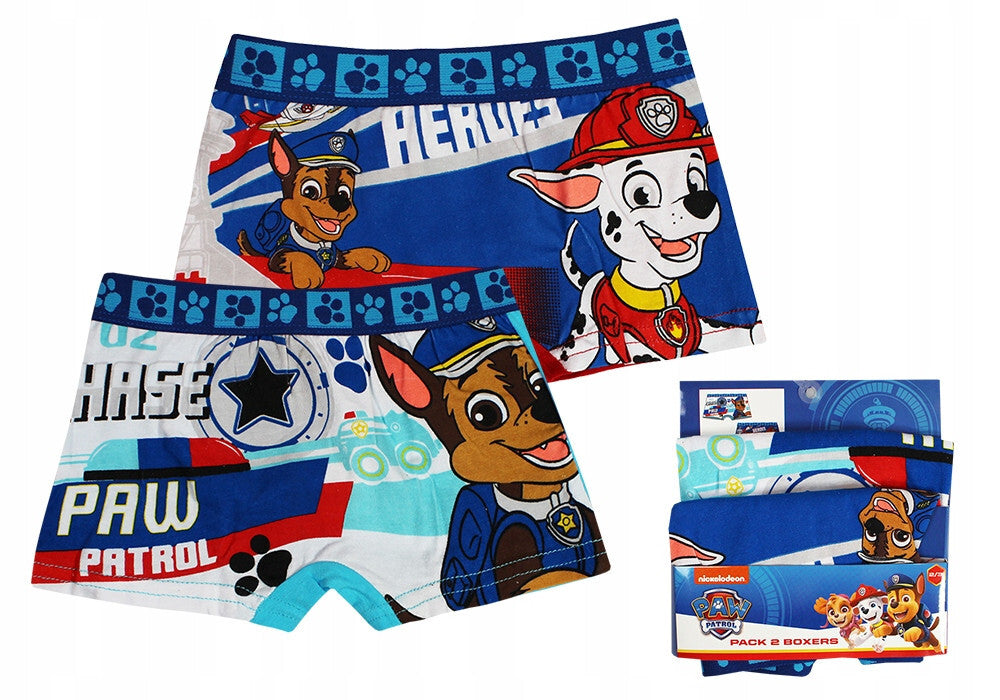 Boxer Shorts Boys Paw Patrol official Trunks Underwear pants cotton x 2 pairs
