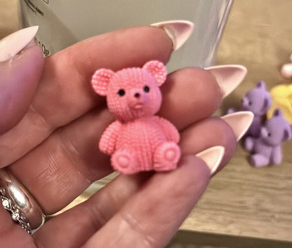 Mini Sitting Teddy Bear Figure Care Pink Brown Gift Love Cute Girlfriend Love