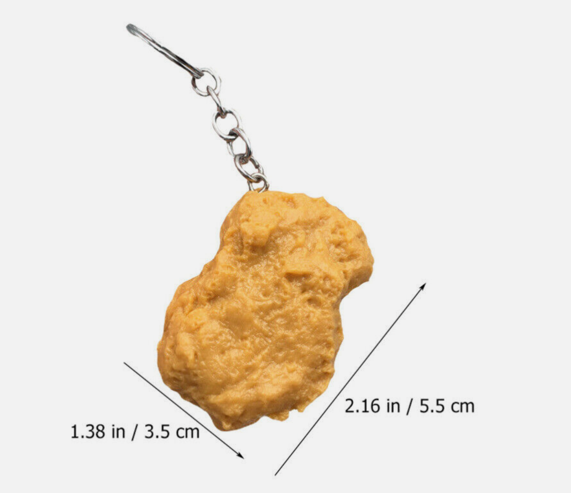 Chicken Nugget Keyring McDonalds KFC Wings Novelty Funny Joke Key Chain Foodie
