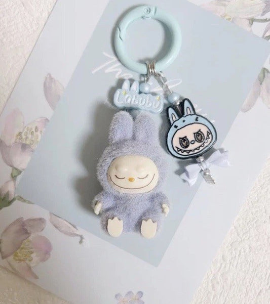 Handmade keyring La + bu bu Heart Charm Monster Pendant Kawaii Doll Keychain Bag