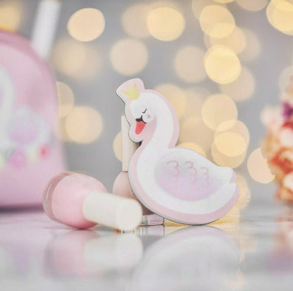 3 Pamper party Girls ladies Swan Nail File Manicure Emery Board Pink sparkle