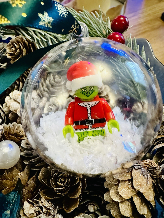 Christmas Grinch Santa Mini Figure Bauble Hanging Snowflake Tree 3D  Handmade