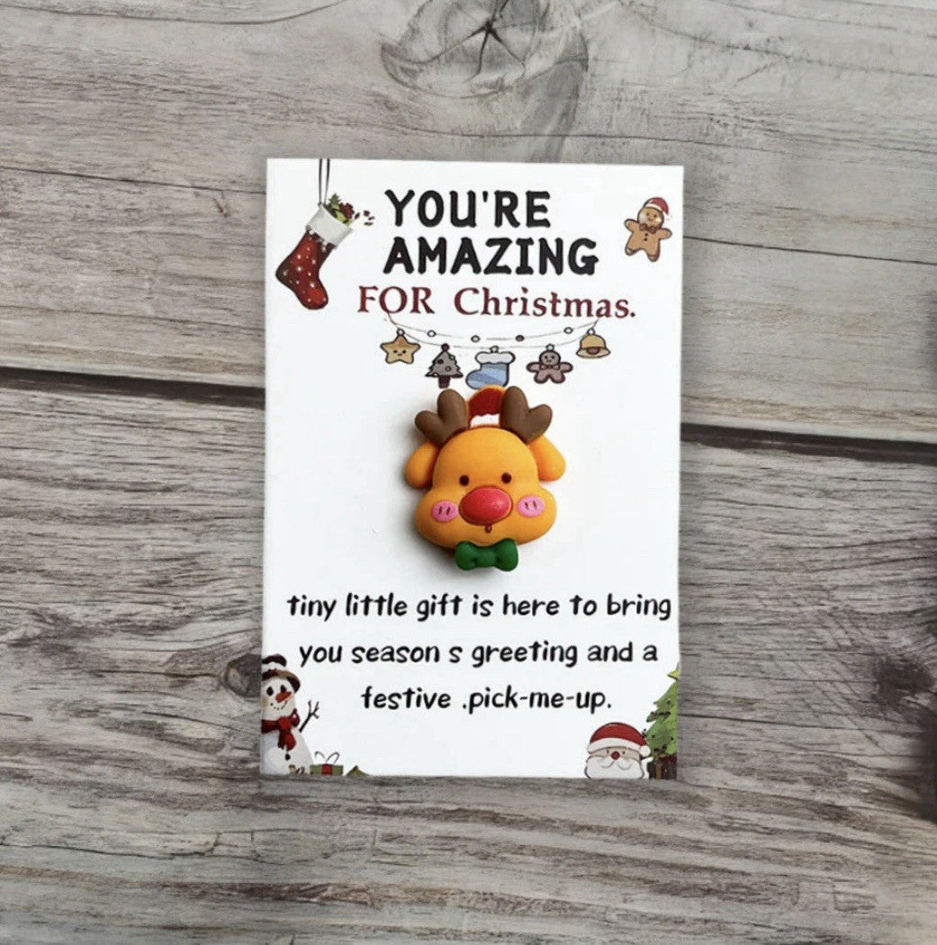 Christmas Gift Pocket Hug Your Amazing Santa Reindeer In Card Gift Secret Santa