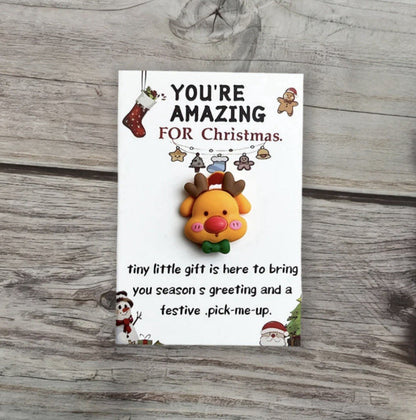 Christmas Gift Pocket Hug Your Amazing Santa Reindeer In Card Gift Secret Santa