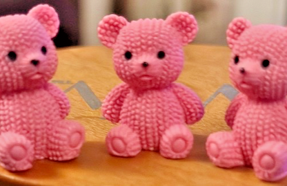 Mini Sitting Teddy Bear Figure Care Pink Brown Gift Love Cute Girlfriend Love