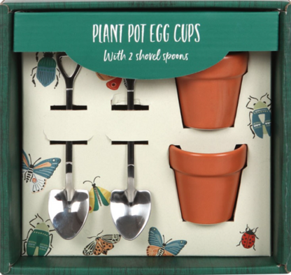 Xmas His Hers Gardener Mug coffee terracotta plant pot shovel spoon Set Gift