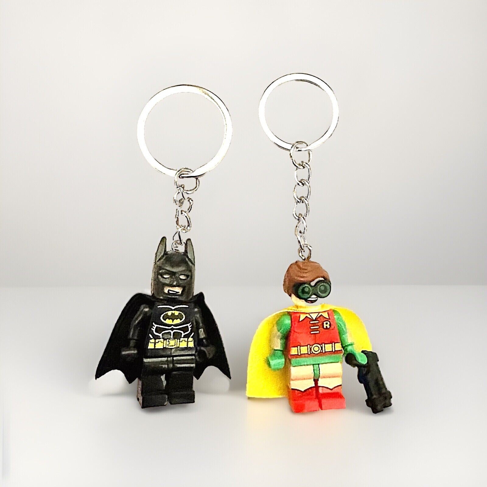 Batman Figure Keyring Couples Love Pink Batgirl Mini DC Bag Charm Gift Car Key