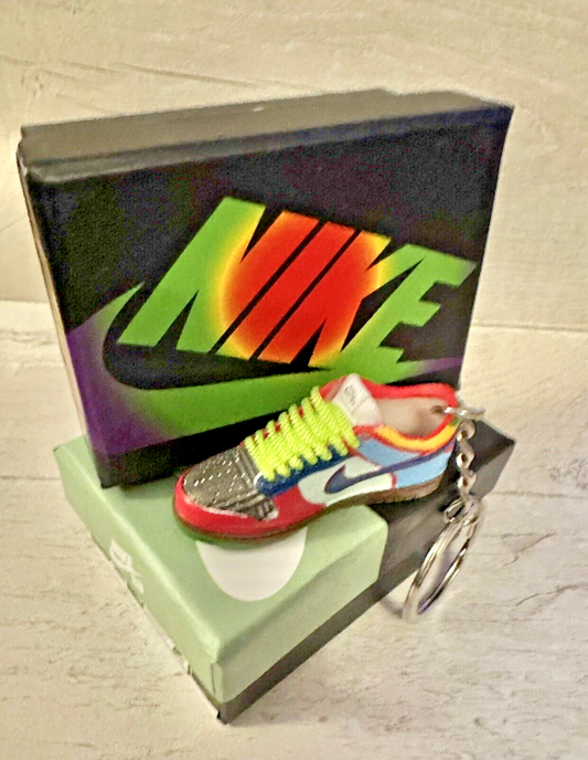Nike Trainer 3D SB Multi Colour What The Dunk Low Keychain Keyring Sneaker & Box