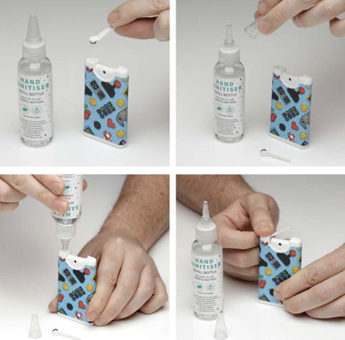 Wolf Animal Hand Sanitiser Spray Anti-Bacterial Refillable Travel Pocket 15ml