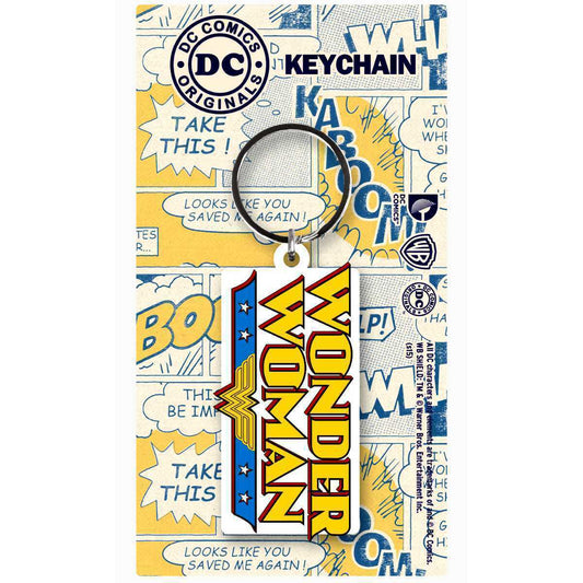 Keyring Wonder woman DC girls mens kids 2D car keys bag Gift silicone Rubber Fob