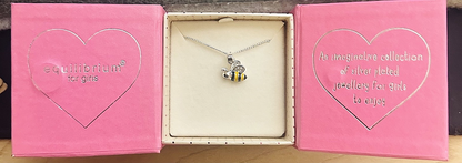 Girls Equilibrium Bumble Bee Silver Plated Necklace Sparkly Wings Christmas gift