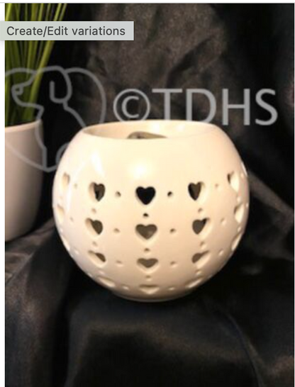 Valentine Wax Melt Tealight Holder Oil Burner Love Heart Cut Out Ceramic  ❤️