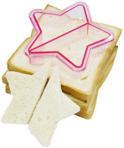 💜 Kids Heart & Star Sandwich crust Cutter Shape Cake Bread Toast Maker Tool fun