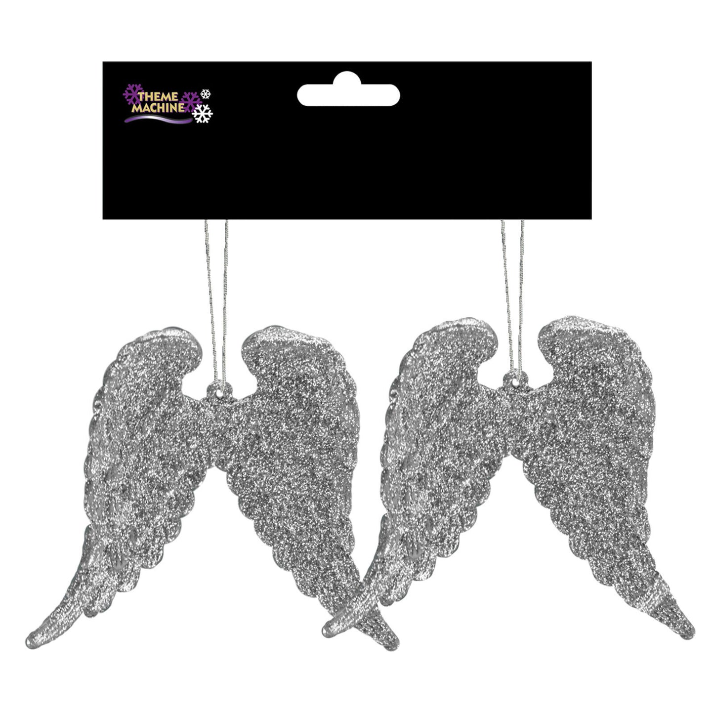 Angel Wings Christmas Silver White Glitter  Hanging Tree Decoration Spiritual