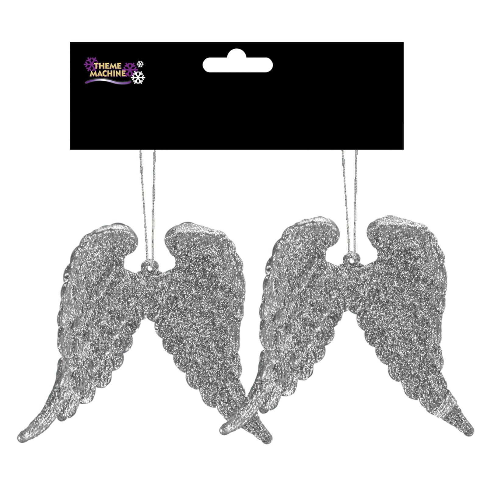 Angel Wings Christmas Silver White Glitter  Hanging Tree Decoration Spiritual