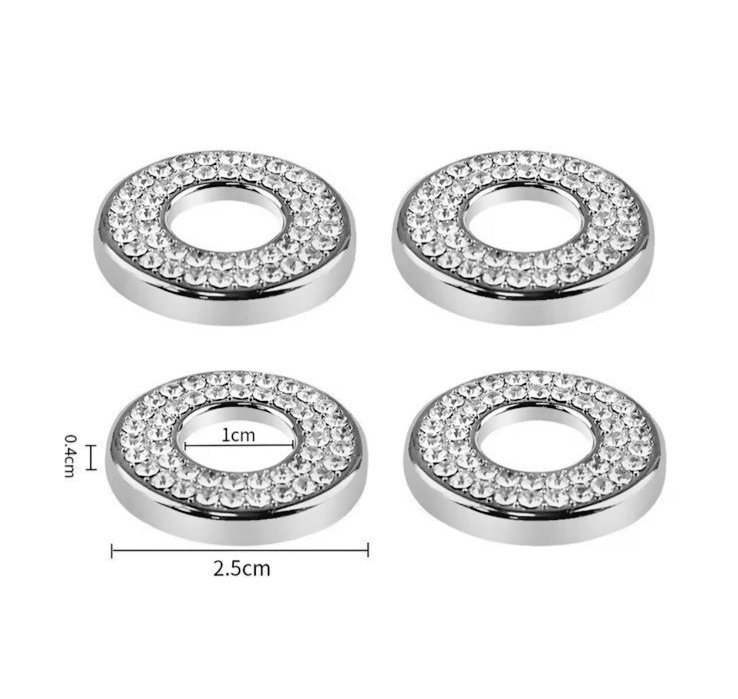 4pcs Crystal Bling Car Door Lock Stickers Mercedes Benz E C Class GLC 2015-2019
