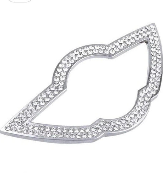 Car Mini Rhinestone Steering Wheel Center Emblem Cooper Diamond Sticker Logo