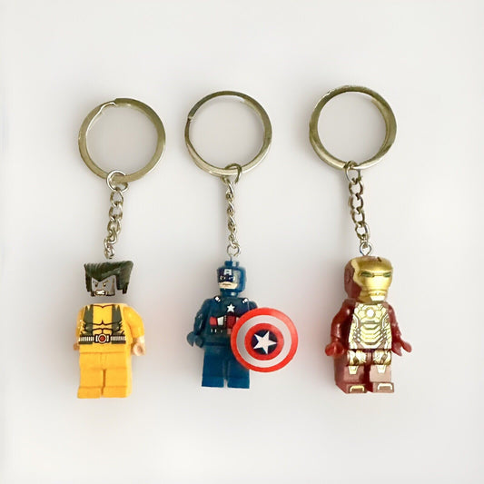 Marvel Iron Man Wolverine 3D Keyring Bag Charm Car Chain Key Gift