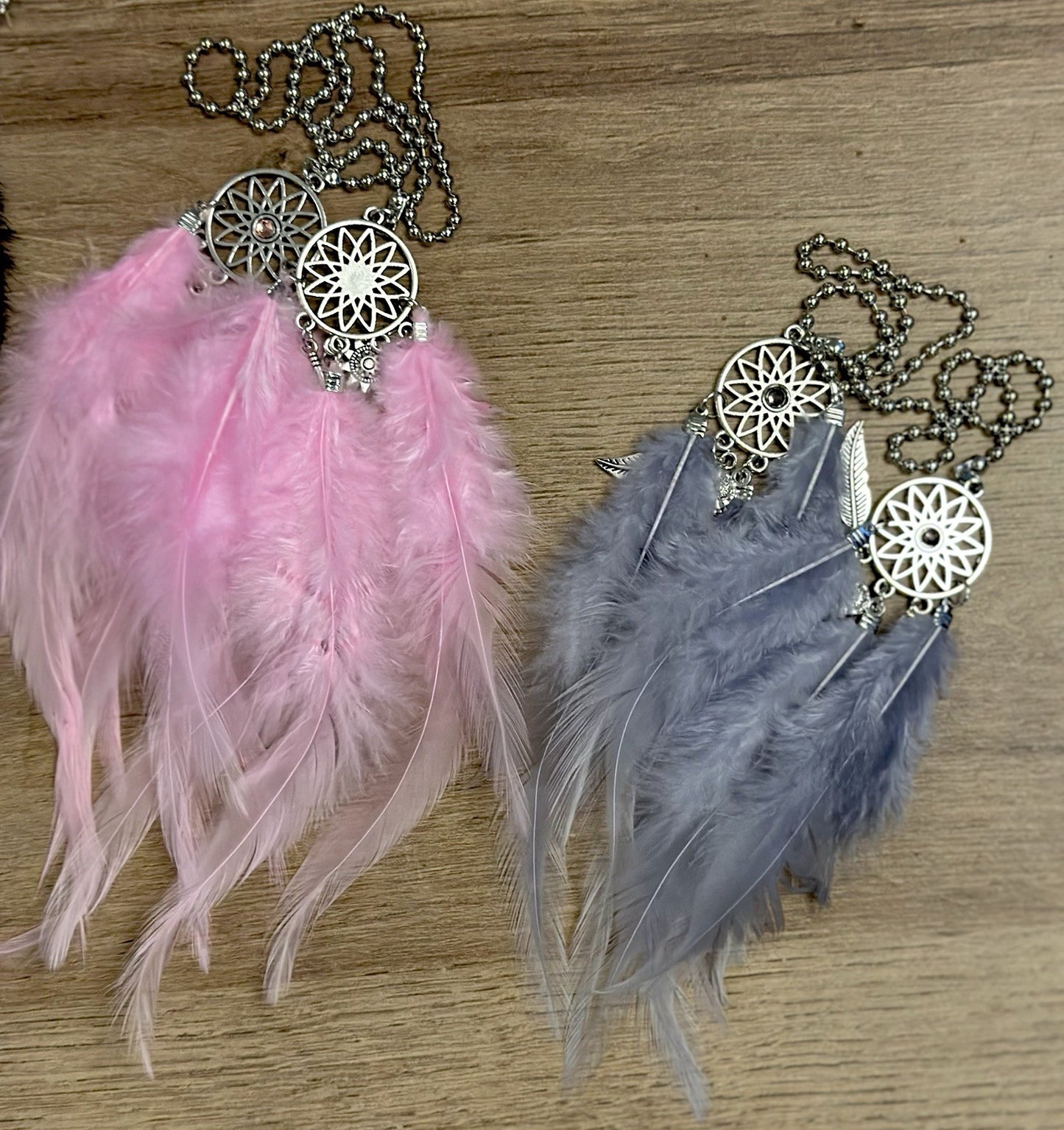 Hanging Car Dream Catcher Spiritual Grey Black White Mirror Interior Feather